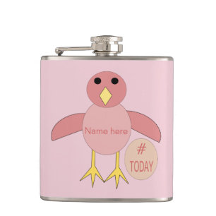 Custom Pink Birthday Girl Chick Hip Flask