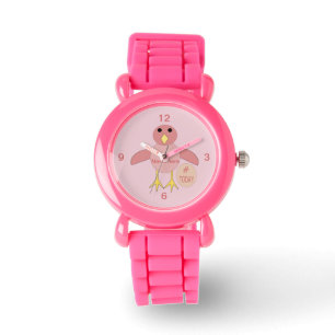Custom Pink Birthday Girl Chick Kids Watch