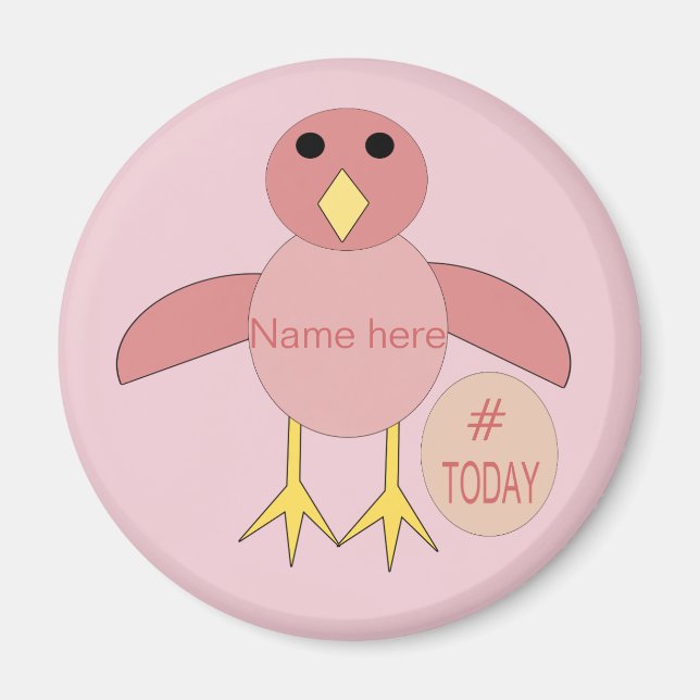 Custom Pink Birthday Girl Chick Magnet (Front)