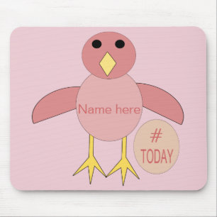 Custom Pink Birthday Girl Chick Mousepad