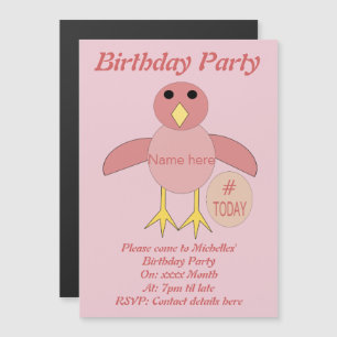 Custom Pink Birthday Girl Chick Party Invites