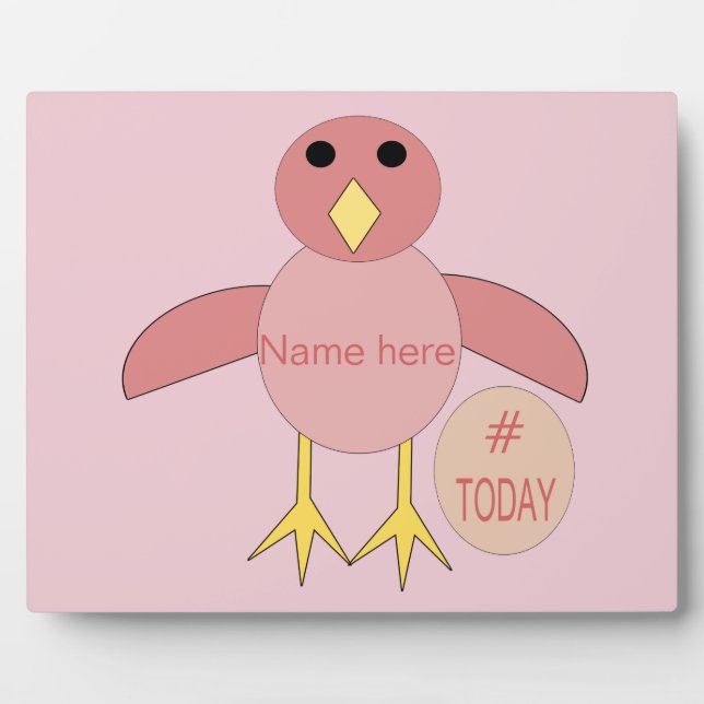 Custom Pink Birthday Girl Chick Plaque (Front)