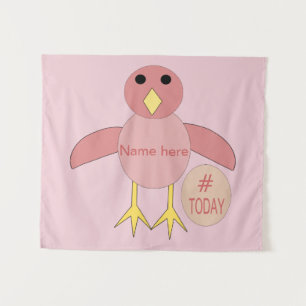 Custom Pink Birthday Girl Chick Tapestry