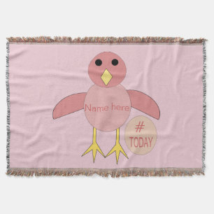 Custom Pink Birthday Girl Chick Throw Blanket