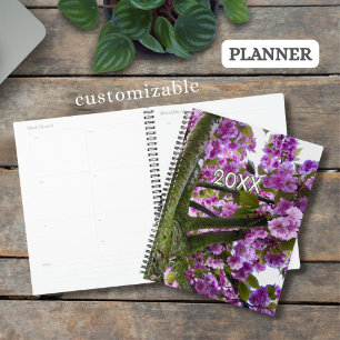 Custom Pink Blooming Tree Crown Photo - Planner