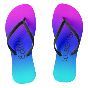 Custom Pink, Blue, and Turquoise  Jandals