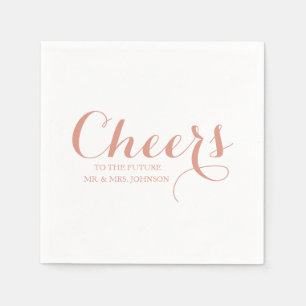 Custom Pink Blush Future Mr & Mrs Name Wedding Napkin