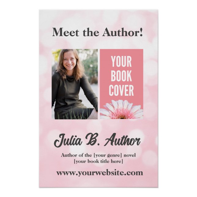 Custom Pink Book Signing Author Book Cover Poster (Front)