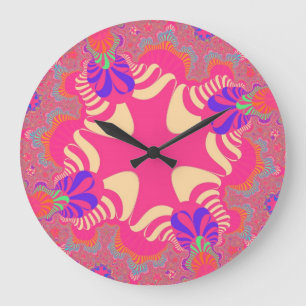 Custom Pink Bubblegum Cross Large Wall Clock