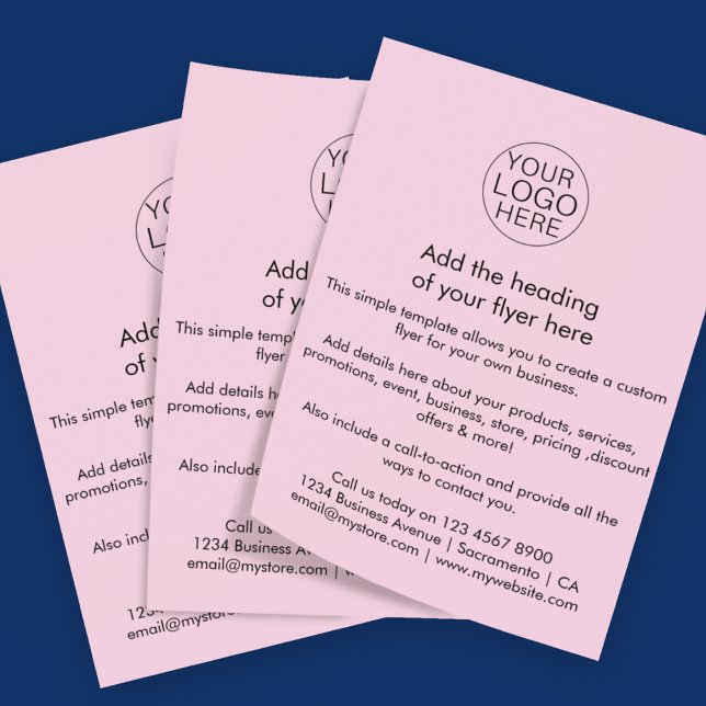 Custom Pink Business Logo Template Flyer (Creator Uploaded)