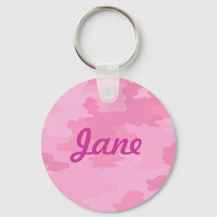 Custom Pink Camouflage Key Chain