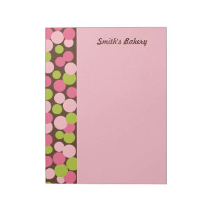 Custom Pink Candy Polka Dots Notepad