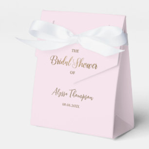 Custom Pink Chic Bridal Shower Gold Script Modern Favour Box