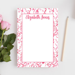 Custom Pink Chinoiserie, Grandmillenial Pagoda Post-it Notes