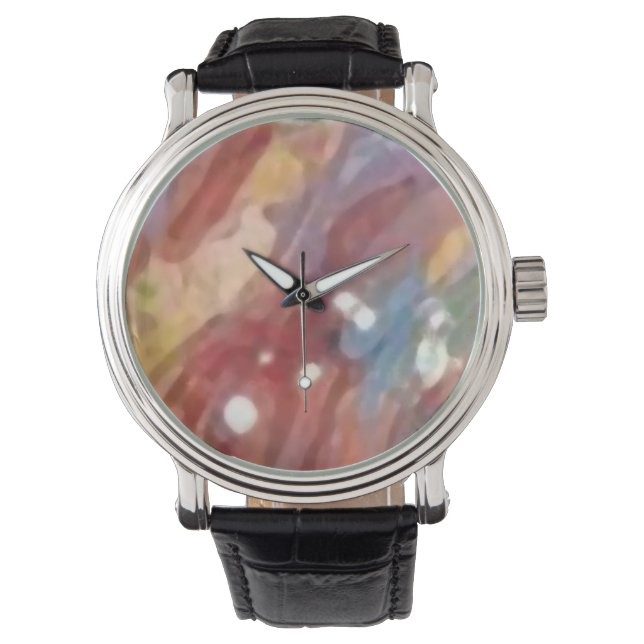 Custom pink clock watch (Front)