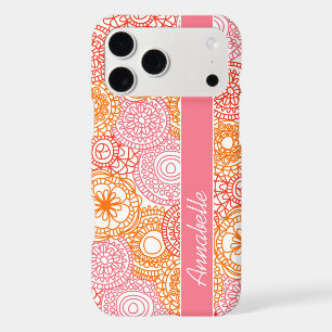 Custom Pink Coral Red Orange Floral Art Pattern