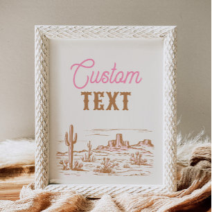 Custom Pink Cowgirl Party Sign