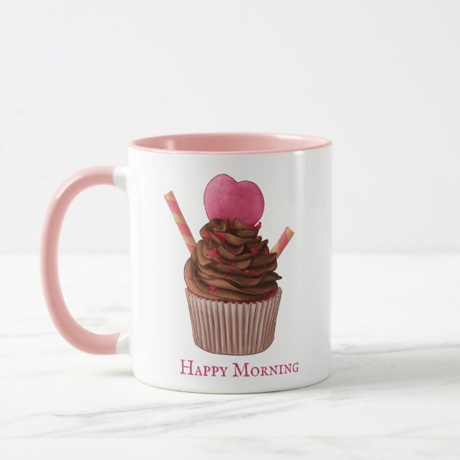 Custom Pink Cupcake Coffee Mug (Left)