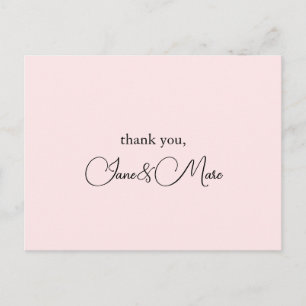 Custom pink Elegant Calligraphy Thank You Cards