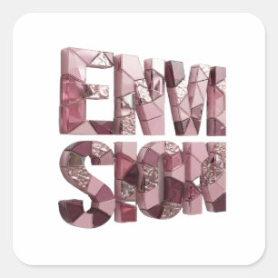 Custom Pink ENVISIONATION Decal Design Square Sticker