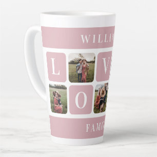 Custom Pink Family Photo Love Latte Mug