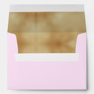 Custom Pink Faux Gold Foil Formal 5x7 Envelope