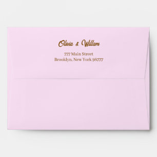 Custom Pink Faux Gold Foil Formal 5x7 Envelope