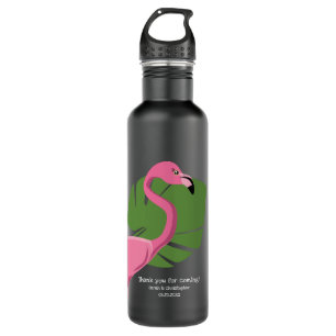 Custom Pink Flamingo Destination wedding favour 710 Ml Water Bottle