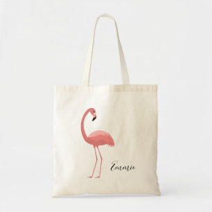 Custom Pink Flamingo Tote Bag