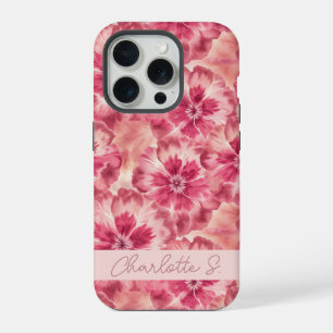 Custom Pink Floral Coquette iPhone 15 Pro Case