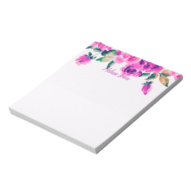 custom pink floral personalised notepad (Rotated)