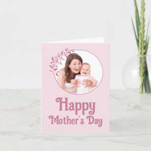 Custom Pink Floral Photo Collage Mother’s Day Card