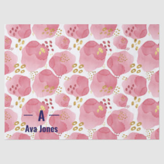 Custom Pink Floral Tissue Paper – Personalised Wat