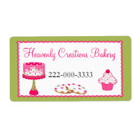 Custom Pink & Green Bakery Label