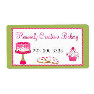 Custom Pink & Green Bakery Label