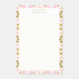 Custom Pink Green Dot Grid Student Gift Planner Post-it Notes