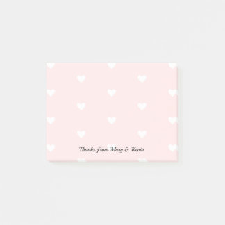 Custom Pink Heart Pattern Romantic Wedding Couple Post-it Notes