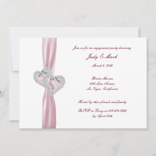Custom Pink Hearts Engagement Party Invitation