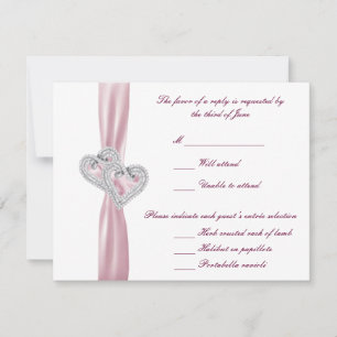 Custom Pink Hearts Response Card