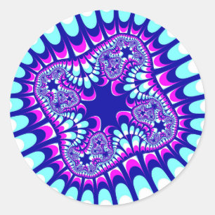 Custom Pink Ice Flower Large Round Stickers