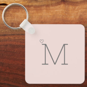 Custom Pink Initial Key Ring
