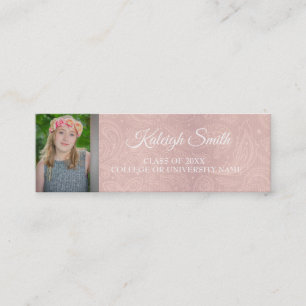 Custom Pink Lace Photo Graduation Insert Name Card