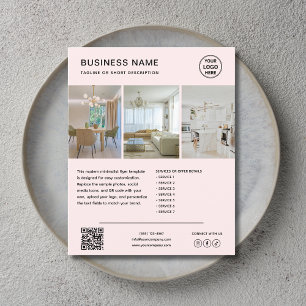 Custom Pink Minimalist Marketing Business Flyer