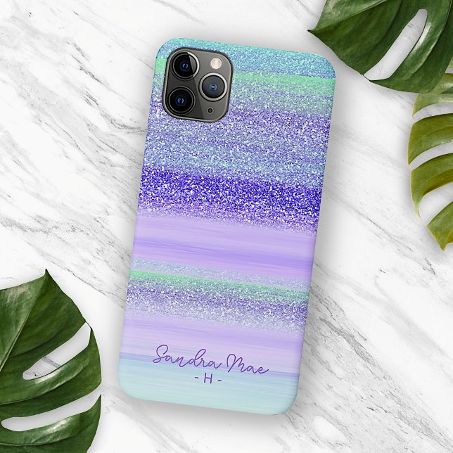 Custom Pink Mint Green Blue Purple Stripes Pattern Case-Mate iPhone Case (Creator Uploaded)