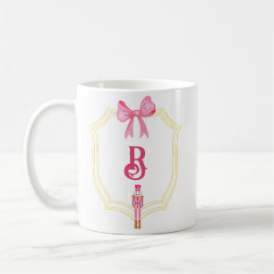 Custom Pink Monogram Nutcracker Coffee Mug