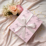 Custom Pink Mr and Mrs Script Wrapping Paper<br><div class="desc">Wrap your gifts in style using this lovely wrapping paper, featuring a pattern of "Mr and Mrs" in elegant script calligraphy, easily customised with your last name. Perfect for weddings, wedding favours, anniversaries, or bridal showers, this sophisticated wrapping paper is designed to make every gift as memorable as the occasion...</div>