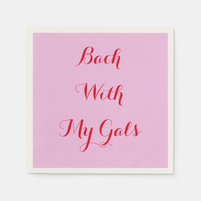 custom pink napkins for bachelorette (Front)