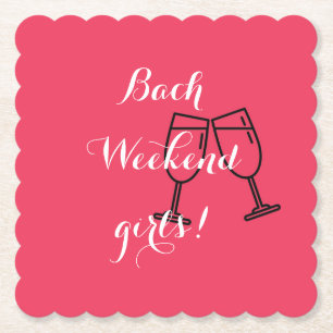 custom pink paper coasters for bachelorette
