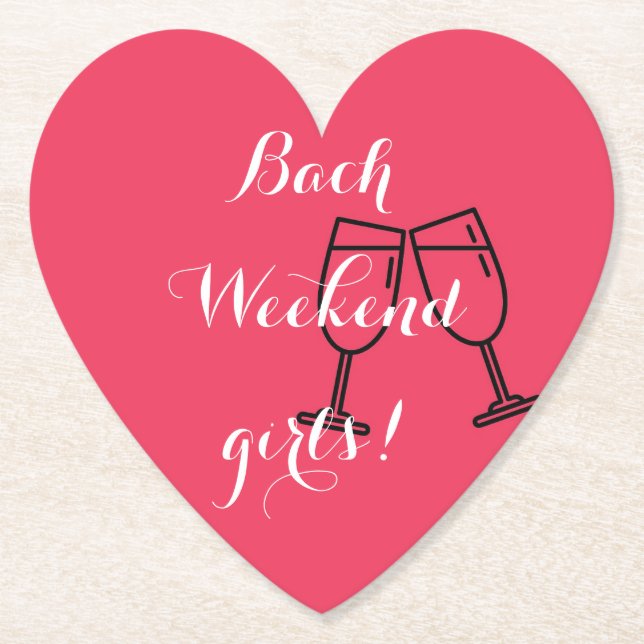 custom pink paper coasters for bachelorette (Front)