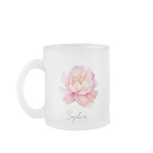Custom Pink Peony Clear Mug / Mug